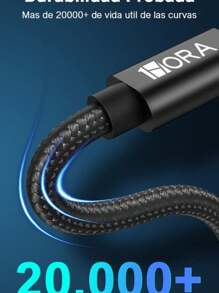 Cable Tipo C 2m A Tipo C A  3a Turbo Carga Rapida - Negro - Ver 7