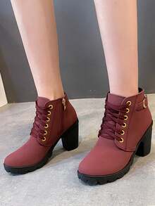 Zapatos de moda de mujeres - Rojo - Ver 4