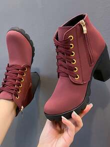 Zapatos de moda de mujeres - Rojo - Ver 2