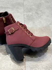 Zapatos de moda de mujeres - Rojo - Ver 5