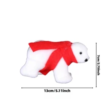 圣诞装饰品 白熊吊坠 圣诞树装饰吊坠 圣诞北极熊玩偶吊坠,圣诞 - 紅白色 - 查看 2