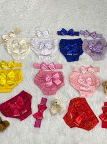 Kit 5 Calcinhas Bunda Rica com 5 Tiara de Renda