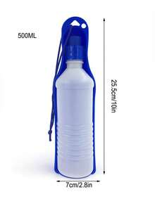 1pc Portable Plastic Water Bottle For Outdoor Activities, Suitable For Pets Drinking - Blue - View 3