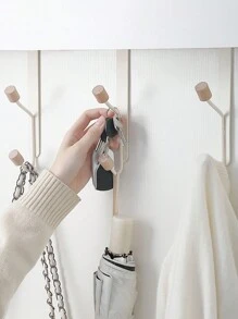 1個簡單的衣櫥收納架,門後帽衣服配件收納架,家居臥室掛櫃無需鑽孔 - 白色 - 查看 6