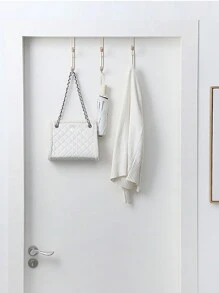 1個簡單的衣櫥收納架,門後帽衣服配件收納架,家居臥室掛櫃無需鑽孔 - 白色 - 查看 5