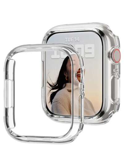 Funda protectora de PC transparente para Apple Watch de 10a generación, a prueba de golpes, con diseño calado para Apple Watch Series 8/Ultra/Series 7/Series 11, 42mm/46mm