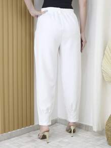 CALCA  cenoura penar com ziper atras elastico - Branco - Visão 2