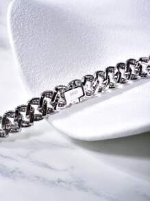 1pc Sparkle 8mm Zirconia Necklace For Men s925 Sterling Silver Hip Hop Style Fine Jewelry Gift - Silver - View 6