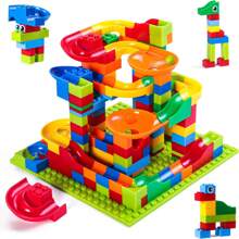 168 Stück Bausteine, kleine Rutschbling Spaßblöcke Kinderbahnrennen, MINT-Lernspielzeug, klassische Murmelbahnspielzeug für Jungs Mädchen Kleinkinder ab 3 Jahren Geburtstagsgeschenk (Zubehörfarbe zufällig), Raumdekoration, Weihnachtsgeschenke Farbbausteine, Spielsachen für Kleine Mädchen, Junge Geburtstagsdekoration, Mädchenzimmer