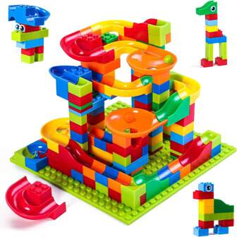 168 Pcs Building Blocks , Small Variety Slide Funny Blocks Kids Race Track ,Stem Learning Toys ,Classic Marble Track For Boys Girls Toddler Age 3+ Birthday Gift(Accessories Color Random) Room Decoration Christmas Gifts Color Block Color Blocks ,Young Girls Toys ,Boy Birthday Decorations ,Girls Room