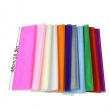 每捲長5公尺,寬48公分的蕾絲捲布,用於家居、婚禮、派對、嬰兒洗禮、襯衫、手工藝品 Diy的紗裙、晶瑩珍珠連衣裙、軟和透明的紗布 - 黑色 - 查看 5