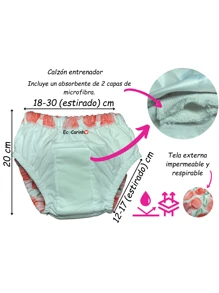 EcoCarinho Calzón Entrenador De Tela Impermeable Para Niños y Niñas Dejando Los Pañales - Unitalla - Ver 3