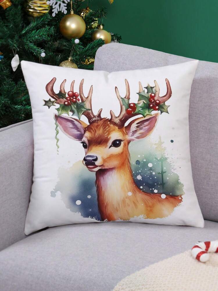 3D Christmas Pillow Covers 18x18 Inch Set Of 4 - Festive Holiday Cushion Covers For Home Decor