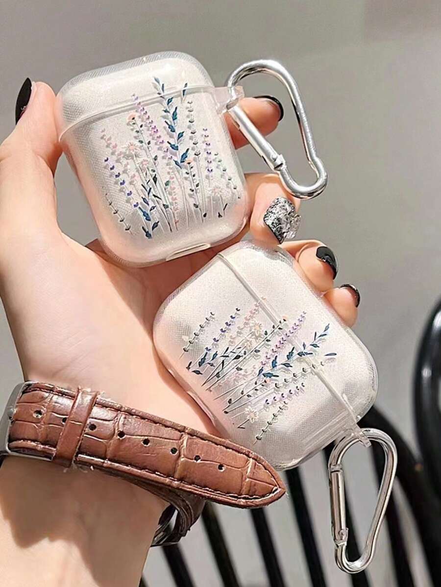 夏季1入組薰衣草香氣耳機盒,適用於Apple Airpods Pro,Pro 2,Airpods 3和Airpods 2 1,透明保護軟盒 - 淡紫色 - 查看 1