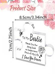 1份女性禮物,刻有浮雕拼圖亞克力牌匾,適用於女性生日禮物、女性友誼禮物、女性男性女孩她的友誼禮物,送給好閨蜜的精美禮物