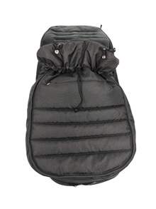 1件黑色優質絨面結合亞麻防風襪口 嬰兒汽車座椅墊可拆卸,適用於大多數嬰兒推車、高椅和搖籃 - 黑色 - 查看 3