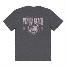 Nearly There Summertime Venice Venice Beach Beach Sunshina Sand Amusement Los Angeles California Graphic Dark Heather Unisex Cotton Short-Sleeve T-Shirt - Xám - Xem 3