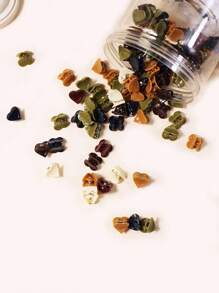 100pcs Women's Morandi Color Mini Heart Decorated Hairclips, Suitable For Daily Use - Multicolor - View 2