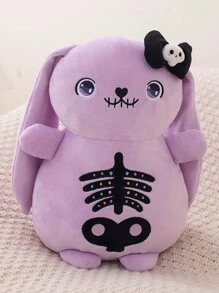 Molutian Juguete De Peluche De Conejo Esqueleto De 21cm/8.26in, Conejo Loco De Peluche Gótico De Fantasmas, Decoración De Fiesta De Conejo Aterrador, Cojín De Animal De Peluche De Conejo Decorativo Abrazable Para Regalo De San Valentín - Morado - Ver 8