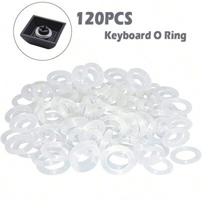 120Pcs Keycap Black O Ring Rubber Sound Dampeners Keyboard O-ring Switch Silencer Ring Buffer Sound Dampeners For Cherry MX Keyboard Damper Replacement Noise Reduction Seal (Free gift 1 key cap puller)