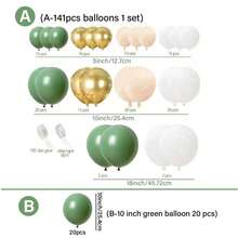 141-Piece Sage Green & White Balloon Garland Kit - Perfect for Baby Shower, Bridal Shower, Anniversary, Gender Reveal & Graduation Decorations - Multicolor - View 4