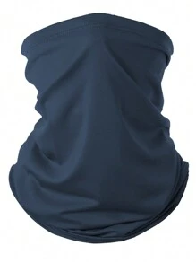 防晒抗紫外线骑行冰丝防晒面颈罩和臂套套装滑雪面罩 - 藏蓝色 - 查看 3