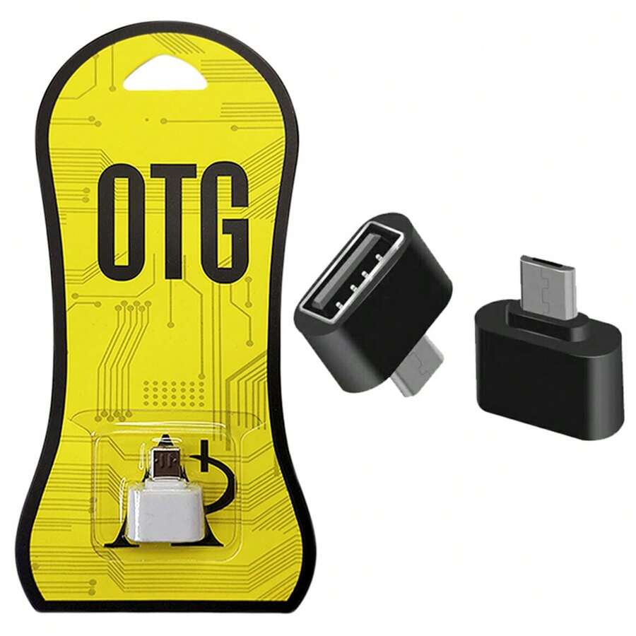 5 piezas  Adaptador OTG V8 a USB para Carga o Transferencia de Archivos - Blanco y Negro - Ver 1