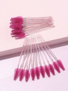 20pcs/Set Disposable Crystal Handle Rose Red Mascara Brush, Eyelash Grafting Comb, Lip Brush, Eyebrow Brush, Makeup Tools