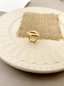 Mazuer 1pc Women's Vintage Fashion Creative High-End Stainless Steel Glasses Finger Ring, Stylish For Holiday Party, Meeting, Teacher's Day, Graduation, Thanksgiving, Travel - Yellow Gold - View 5