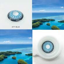 1對角色扮演彩色隱形眼鏡,化妝品年度使用眼部彩妝14.5mm - 藍色 - 查看 6