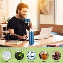 1 件 500 毫升/16.9 盎司不銹鋼真空隔熱咖啡杯,帶咖啡杯,適合冷熱飲料、水瓶、學校用品、商務和戶外使用