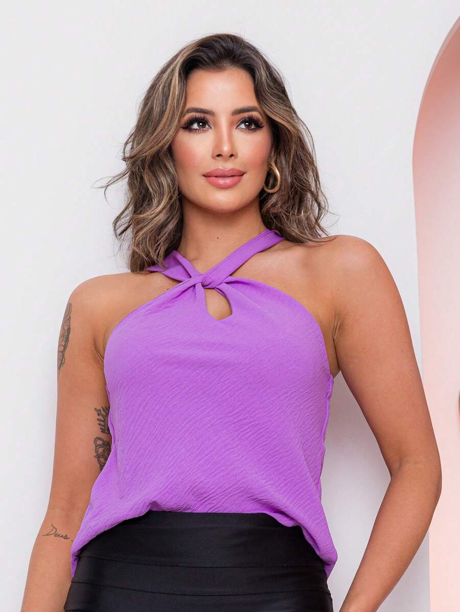 Women Tank Tops & Camis - Mauve Purple - View 1