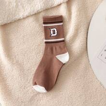 4双袜子随机发女春秋学生中筒时尚韩版一体式长筒情侣运动女生美腿丝袜适合日常用 - 彩色 - 查看 6