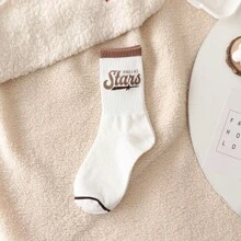 4双袜子随机发女春秋学生中筒时尚韩版一体式长筒情侣运动女生美腿丝袜适合日常用 - 彩色 - 查看 7