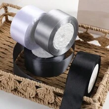 1pc 4cm Satin Ribbon For Wedding Cake Decoration, Chair Backs, Gift Wrapping Diy, Blue,Christmas - Royal Blue - View 5