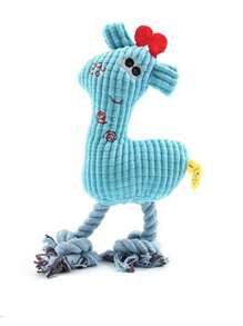 1入組毛絨長頸鹿形寵物咬咬玩具,貓狗專用尖叫玩具,防咬填充卡通動物玩具 - 藍色 - 查看 3