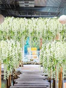 12pcs  White Artificial Flower Vine - White - View 3