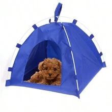 1 件可折疊可水洗寵物帳篷帶墊子,方便中小型寵物,適合室內室外使用,四個季節適用 - 藍色 - 查看 1