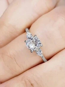 1 PC Gorgeous Cubic Zirconia Ring For Women For Wedding Engagement Anniversary Party Band Jewelry Valentine's Day Gift,Mom,Mother,Mother's Day,Gift