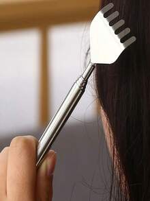 1 件實用不銹鋼可伸縮背部刮痧器帶止癢爪按摩器 - 無色 - 查看 6