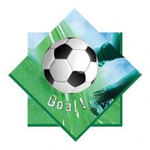 20入組 33*33公分足球主題一次性餐巾,足球印花兒童生日派對餐具紙巾 - 綠色 - 查看 2