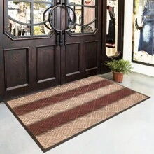 Heavy Duty Outdoor Door Mats Non Slip Rubber Backing Entrance Rug Shoes Scraper Welcome Mat for Front Door Entryway Rug - Brown - View 1