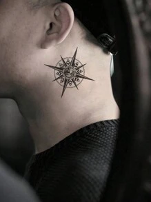 20 Sheets Small Temporary Tattoo Stickers Set, Long Lasting And Realistic Black Rose Flower Design, Including Spider, Wolf Head, Scorpion, And Dragon Tattoo - Black - View 4