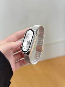 2-In-1 Milan Magnetic Closure Metal Strap & Protective Case Compatible With Xiaomi Mi Band 3/4/5/6/7/8/9, NFC - Starlight Charcoal - View 5