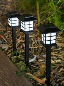 6入/2入組太陽能戶外走道燈,小房子太陽能花園裝飾草坪燈,防水太陽能景觀led燈,適用於花園草坪路徑開車道燈 - 白色 - 查看 2