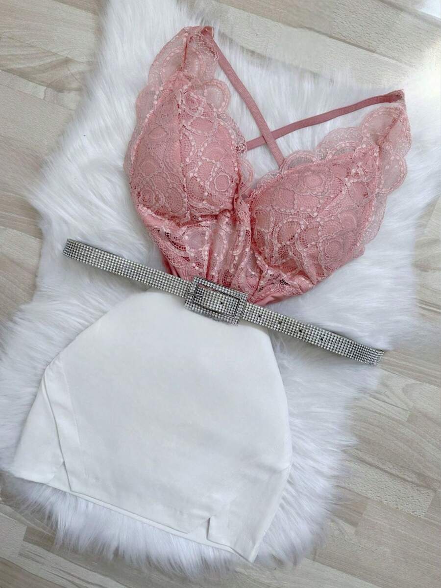 Women Two-piece Outfits - Màu hồng gỉ - Xem 1