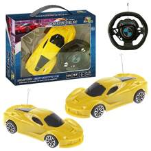 Carrinho de Controle Remoto Com Volante Drop 3 Funções Ferrari Amarelo - Amarelo - Visão 1