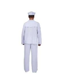 水手服角色扮演服飾適合男士,狂歡派對表現 - 白色 - 查看 3