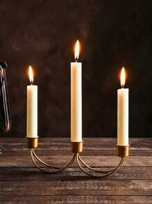 1pc Iron Candle Holder, 3 In 1 Candle Stand For Home Decor - Gold - View 1