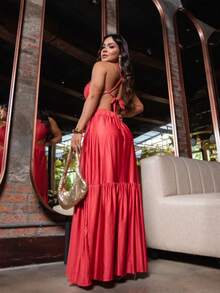 Women Dresses - 紅色 - 查看 2